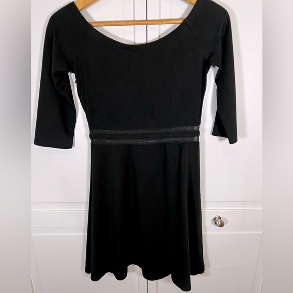 Lulus | Yes to the Mesh | Black | Half Sleeve | Skater | Mini Dress | Size M - Picture 6 of 7